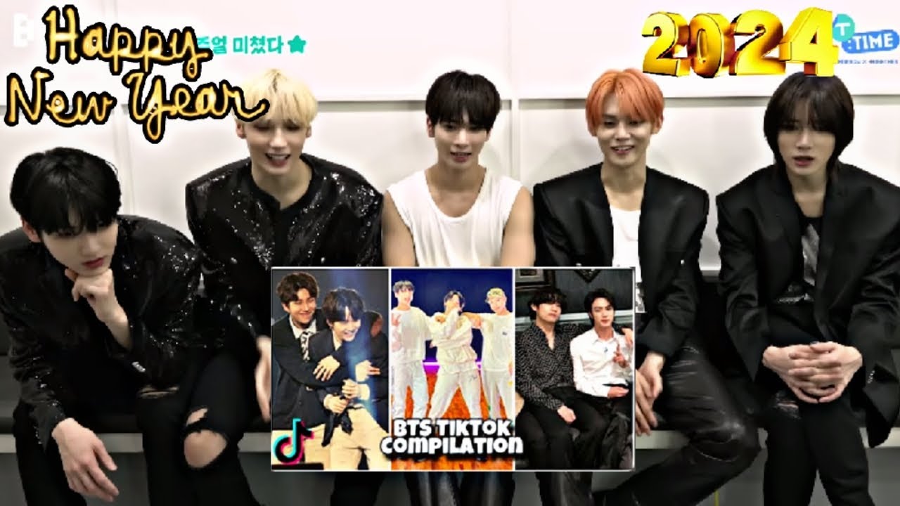 TXT REACTION TO BTS Tiktok Complition [Happy New year 2024 💜🎊]