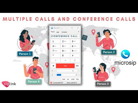 Microsip VOIP Softphone Multiple Calls and Conference Calls | Siplink | Global Callings - video from Siplink Communications