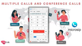 Microsip VOIP Softphone Multiple Calls and Conference Calls | Siplink | Global Callings screenshot 4