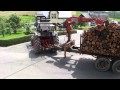 David Brown und Hiab Kran auf eigenbau Rückewagen mit Wechselpritsche für Kurzholz