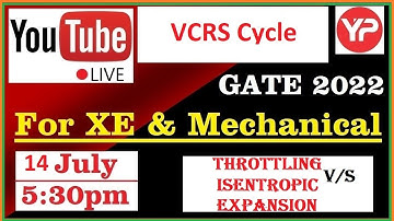 GATE LIVE 2022 Classes | RAC for GATE | VCRS Cycle & Throttling | XE & Mechanical | Vishal Sharma