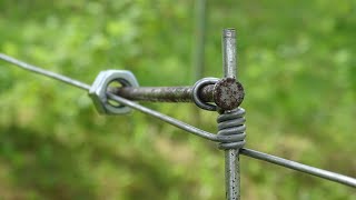 Wire Tensioning System Using Nails and Hex Nut - Fence Wire Tensioner