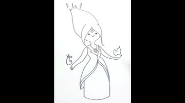 How To Draw Flame Princess Adventure Time Character Step by Step