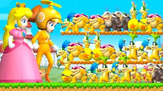 Can Giga Peach & Daisy defeat 999x Koopalings in New Super Mario Bros. Wii?