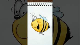 How to Draw a Simple and Adorable Bee Step by Step #cutedrawing Wealth