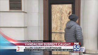 Police arrest man accused of attacking Allen County Courthouse with sledgehammer