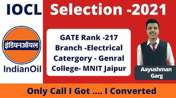 IOCL Selection at 217 GATE AIR | IOCL 2021 Interview Experience | MNIT Jaipur | IOCL 2021 Results