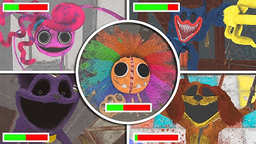 Poppy Playtime: Chapters 1, 2, 3, 4 - All CHASES With HEALTHBARS in BRIGHT Mode