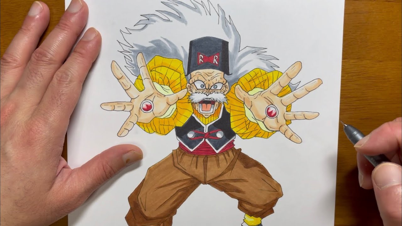 DRAGON BALL Dr.Gero drawing ドラゴンボール ドクター・ゲロ 描いて
