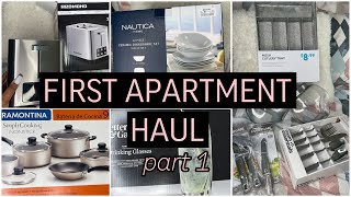 FIRST APARTMENT ESSENTIALS HAUL 🏠📦 | Part 1 | Amazon, Home goods, Target + MORE