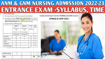 Anm and Gnm Nursing Entrance Syllabus Full information 2022-23 || Anm and Gnm nursing admission