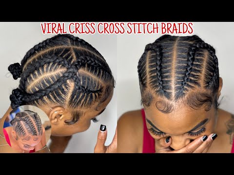 How to do 4 Criss Cross Stitch Braids into buns