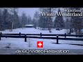 4k Winter Relaxation Music | Snowfall in Mountain Village | Switzerland 4k 60p