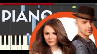 Video thumbnail of "Jesse y Joy Corre piano EASY midi tutorial sheet partitura cover app karaoke"