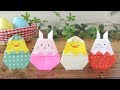 折り紙1枚でイースターエッグ(うさぎ、ひよこ)Origami Easter Egg with Rabbit and Chick(using only 1 paper)