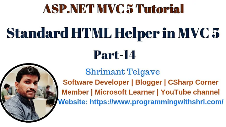 (#14) Standard Html Helpers In MVC 5 | ASP.NET MVC 5