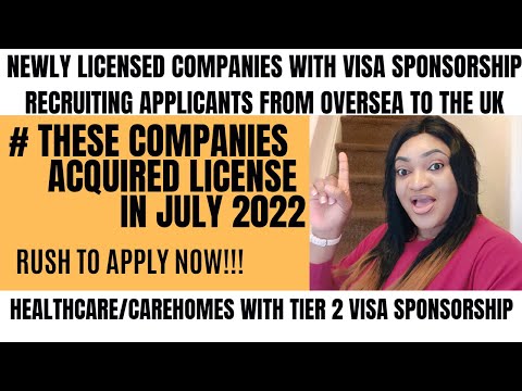 NEW UK COMPANIES HIRING FOREIGNERS WITH VISA SPONSORSHIP FOR TIER2 VISA| HEALTHCARE AGENCY&CAREHOMES