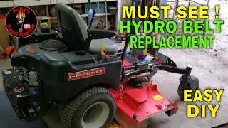 Hydraulic Drive Belt Replacement on a Gravely Zero Turn ZT 52HD Easy DIY Mrs. T-bone says hello!