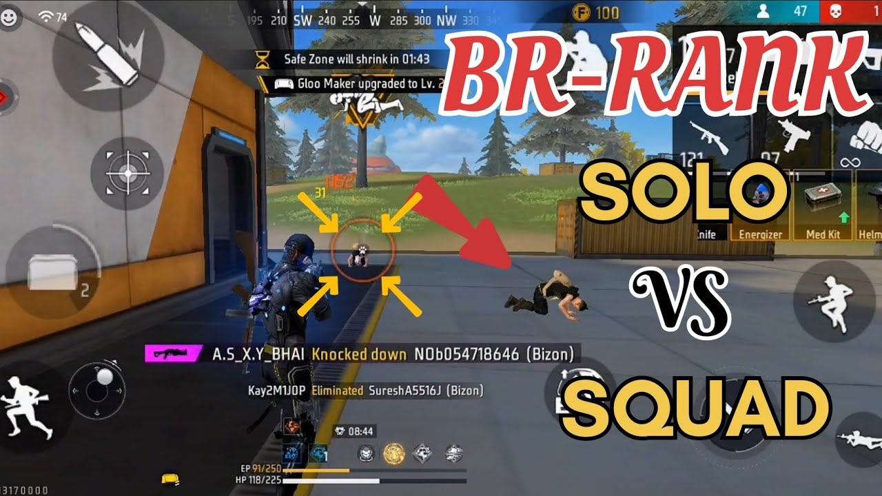 BR - RANK SOLO VS SQUAD 🧐 FREE FIRE GAMEPLAY - YouTube