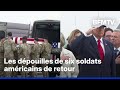 Ref:uLJB_GPqNy4 Guerre au moyen-orient: donald trump accueille les d�pouilles de six soldats am�ricains tu�s