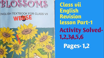 CLASS VII ENGLISH REVISION LESSON PART-1