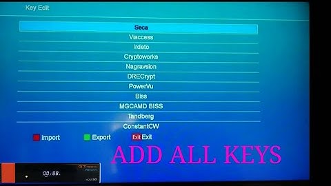 how to Add a biss key and  power vu key on GT media v8 nova 2021