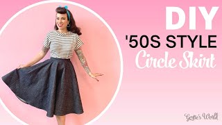 Gertie&#39;s 50s Circle Skirt Sewing Tutorial, Vintage Inspired FREE Pattern from Charm Patterns 2-34