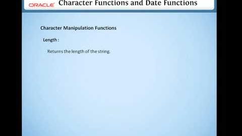 7 2 Character Functions & Date Functions   I