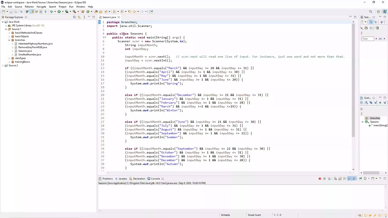 Java Lab: Seasons - YouTube