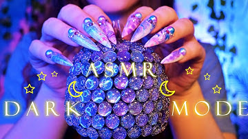 ASMR Mic Tapping (No Talking) ✨5 NEW Embellished Mic Covers! 🌙 Darker Lighting