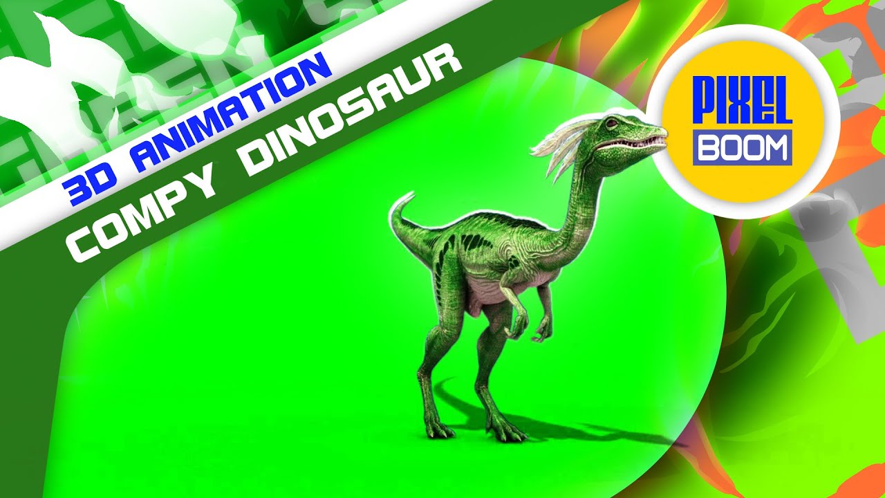 The tiny Compsognathus dinosaur is on the run - 3d render, special shaders  were used to create