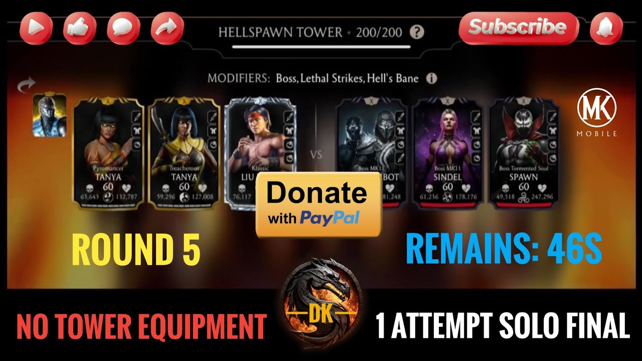 Fatal Hellspawn Tower 200▪️Round 5 🎮 Mortal Kombat Mobile▫️MK Mobile 