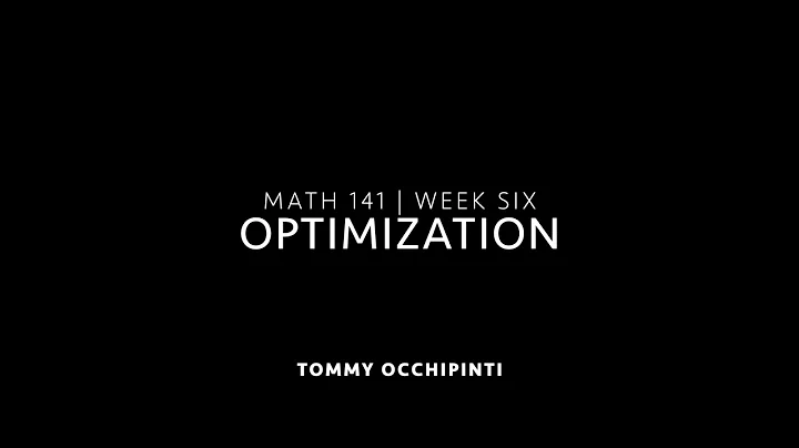 Optimization Part 1: Introduction