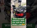 WHEN SOMEONE DONATES A WING FOR YOUR F82 M4 PROJECT CARS🥰🤗#project #bmw #m4 #bigwing #fyp #viral