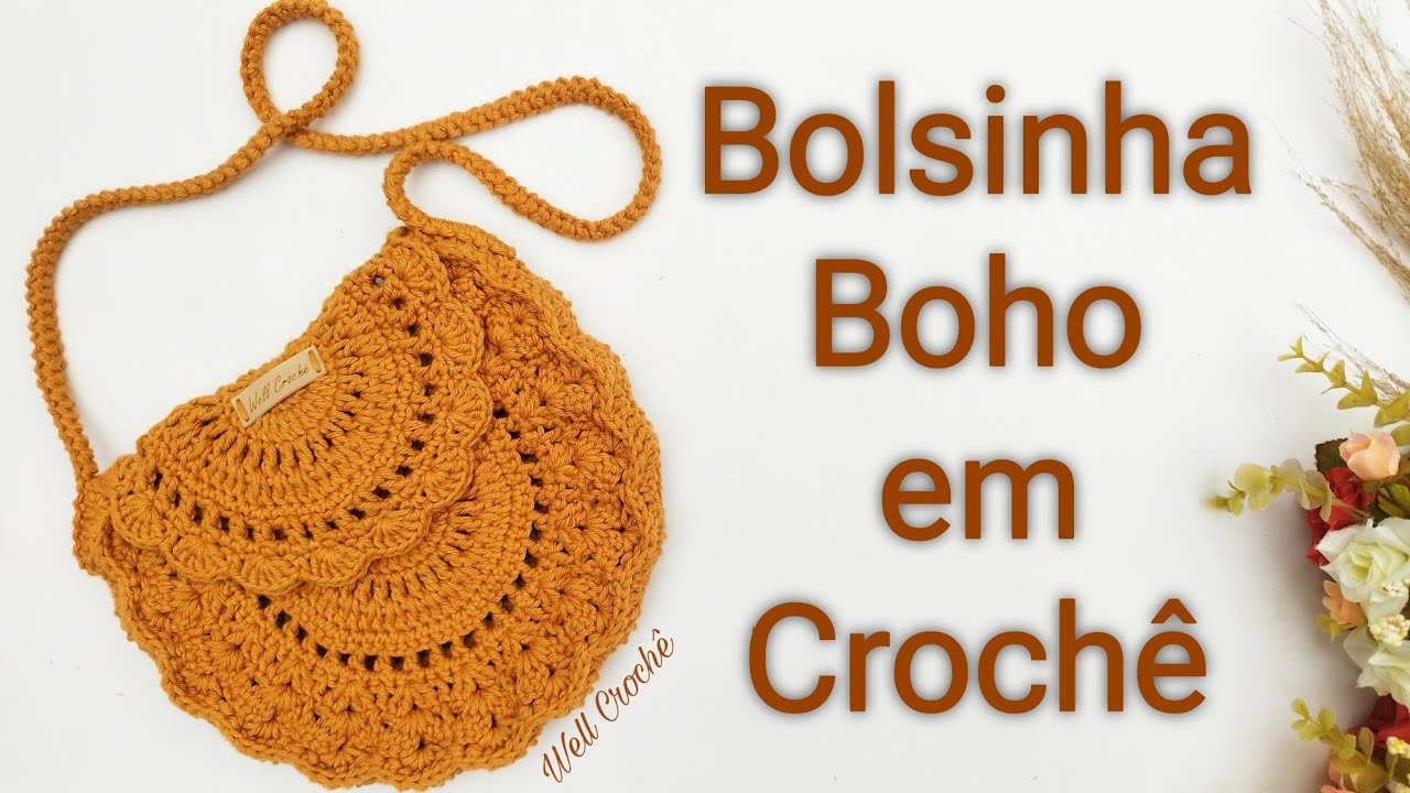 Bolsinha Redonda Boho em Crochê