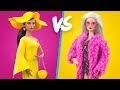 16 Kendin Yap Tarzı Barbie Hilesi ve El İşi / Pembe ve Sarı Barbie Fikirleri