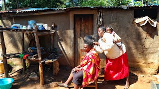 African village way of  blow drying  hair