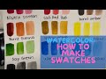 Watercolor creating swatches