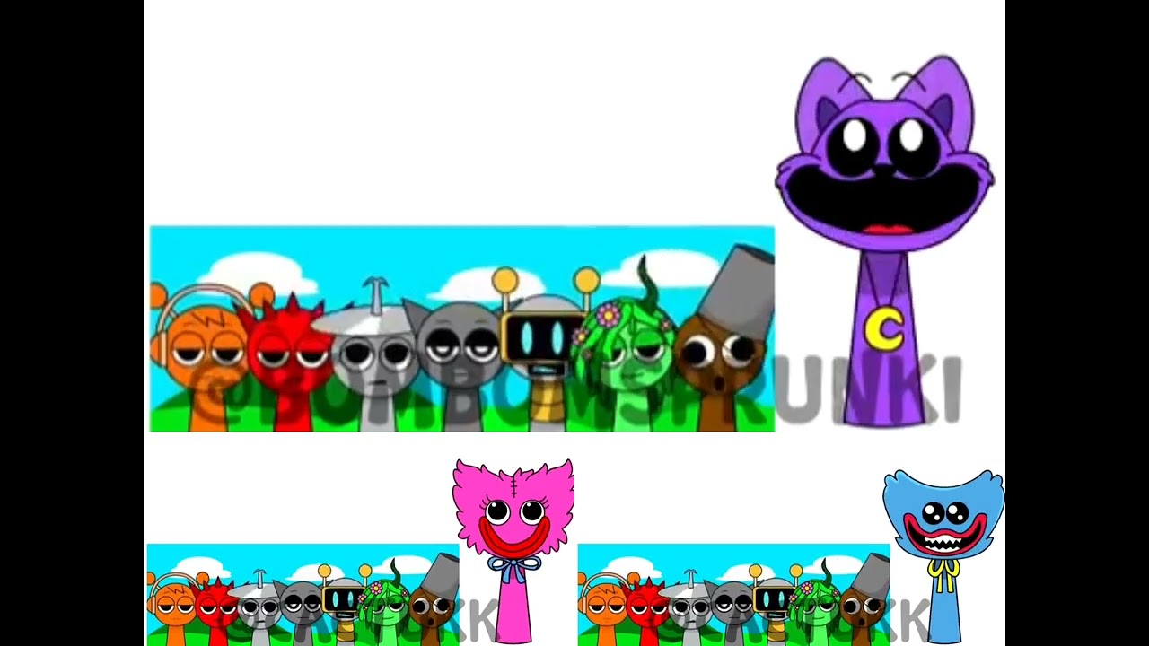 My sprunki oc: catnap,huggy wuggy and kissy Missy (from Poppy playtime)