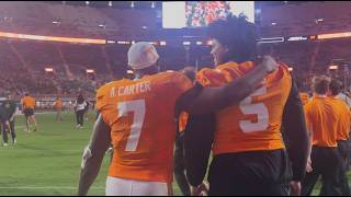 Tennessee Beats Kennesaw State - Postgame Walkout: Arion Carter, Josh Heupel, Daevin Hobbs