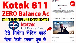 Kotak ZERO Balance Account Opening - kotak 811 credit card apply | lifetime free credit card