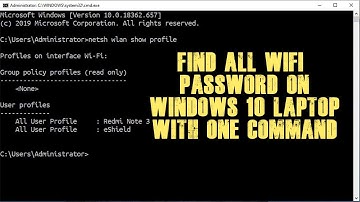 Command Prompt: Find all Wi-Fi passwords with only 1 command in Windows 10 Laptop