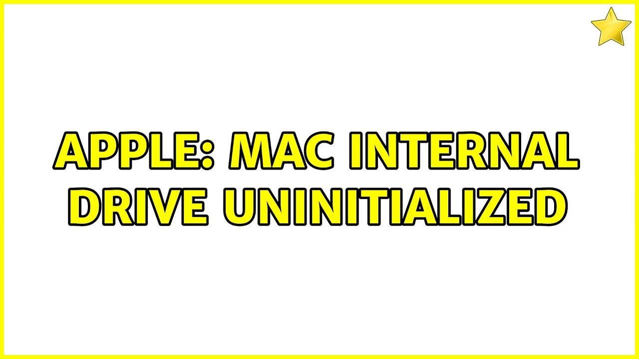 Apple Mac Internal Drive Uninitialized YouTube