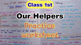 Class 1 Evs Our Helpers|Our Helpers Worksheet for Class 1|Class 1 Evs ‎@Peehuandrudracorner