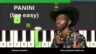 Video thumbnail of "Lil Nas X Panini Right Hand Slow Easy Piano Notes"
