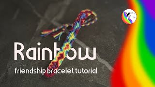 🌈 Rainbow Friendship Bracelet Tutorial | Full Pattern, heart shaped❤️🧡💛💚💙💜