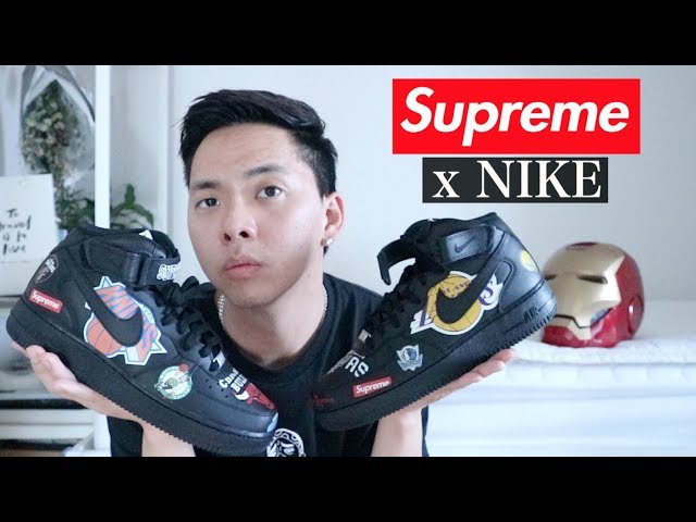 SUPREME NBA NIKE AIR FORCE 1 UNBOXING + REVIEW - YouTube