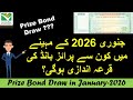 Prize Bond Draw in January-2026 | 750 Prize bond Schedule And Wining Amount Complete Details