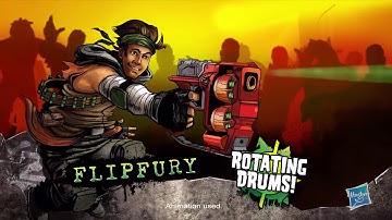 B0562 Nerf Zombie Strike - Flipfury Blaster inc 12 genuine Darts - Ages 8+