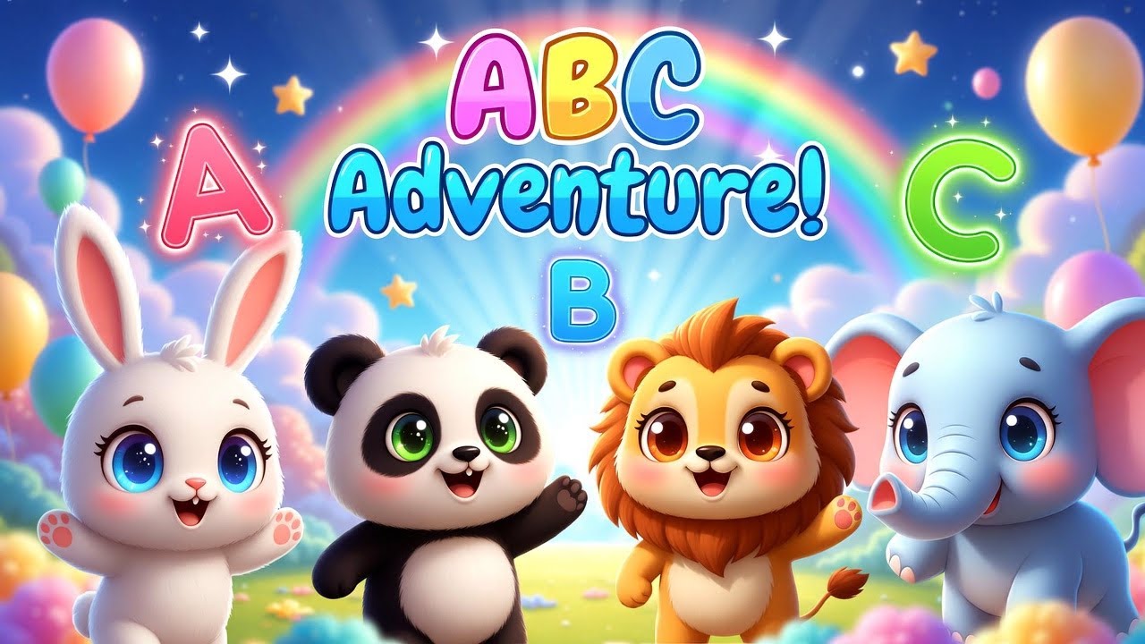 ABC Adventure Song 🌈 Learn Alphabet A–Z with Cute Animals | Phonics for Kids